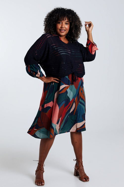 Pull filet rayé en viscose-Paprika-8