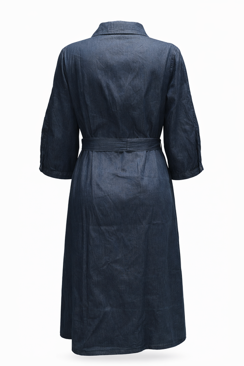 Robe en jeans avec broderies-Paprika-2