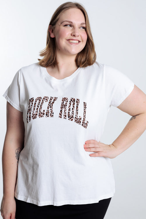 T-shirt van katoen Rock Roll-Paprika-1