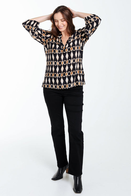 Viscose blouse met grafische print-Paprika-9