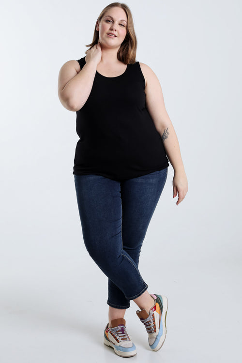 Effen tanktop van viscose-Paprika-4