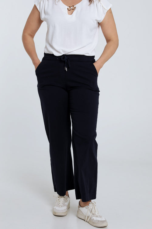 Effen brede chino broek-Paprika-1