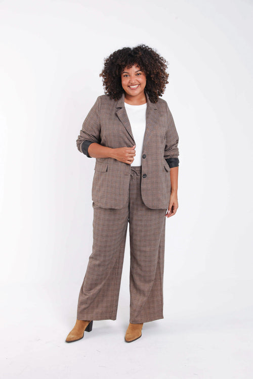 Blazer à carreaux avec lurex-Paprika-8