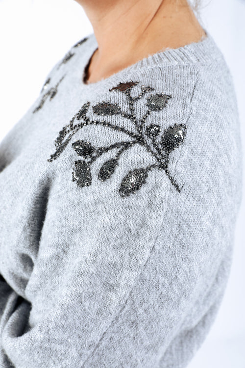 Effen trui met parelbroderijen-Paprika-5