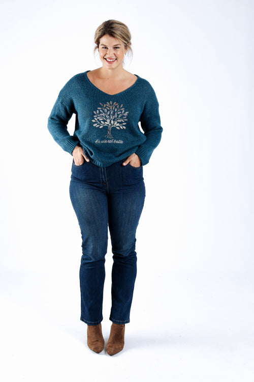 Trui met print van de levensboom-Paprika-6