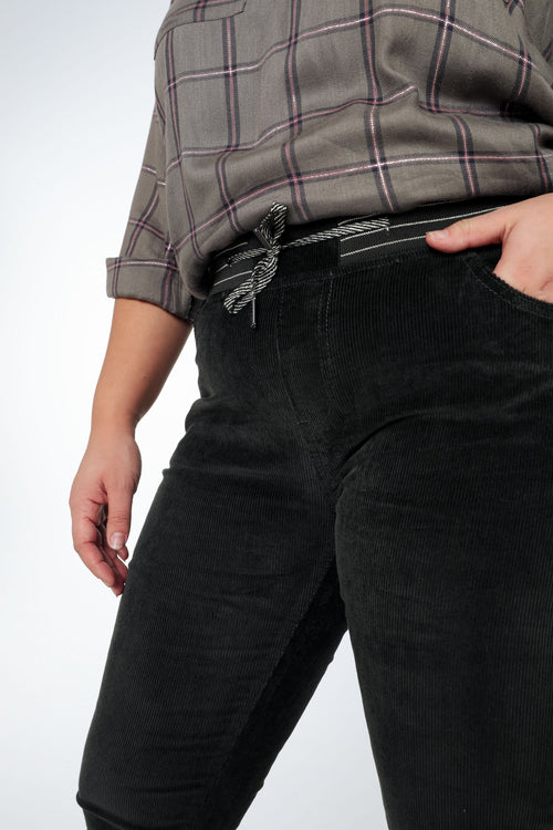 Effen slim fluwelen jegging-Paprika-5