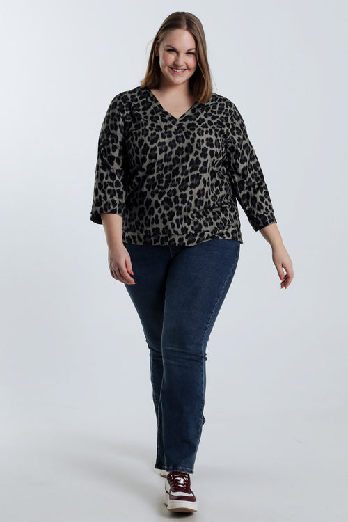 Blouse met luipaardprint -Paprika-9
