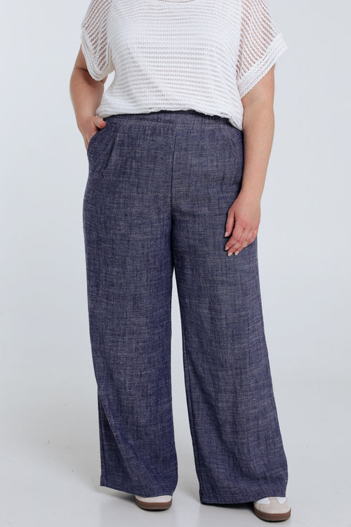 Effen linnen broek-Paprika-1