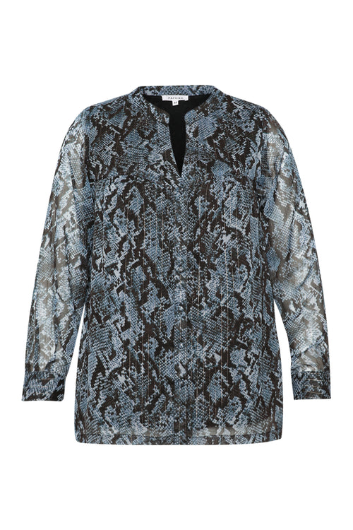Blouse met slangenprint en lurex-Paprika-8