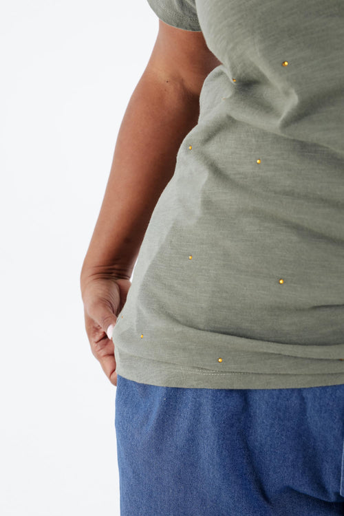 T-shirt van katoen met palmbomen in pailletten-Paprika-6