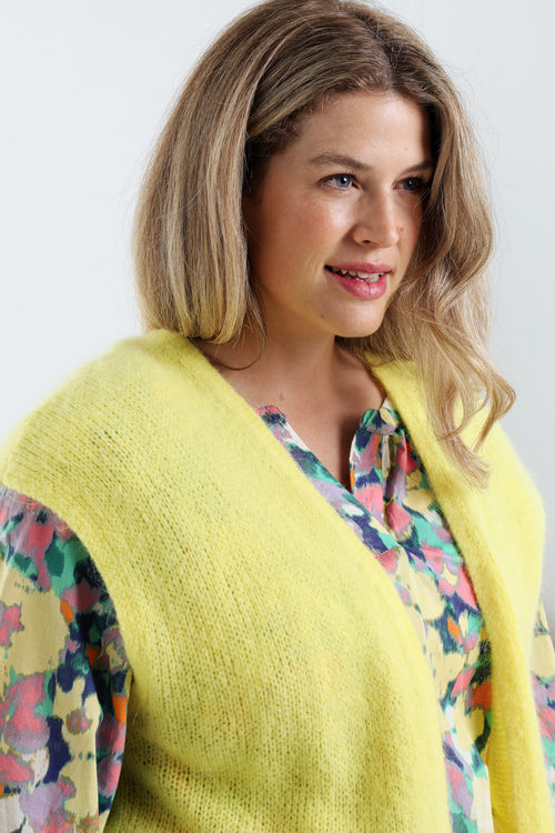 Effen mouwloos vest-Paprika-5