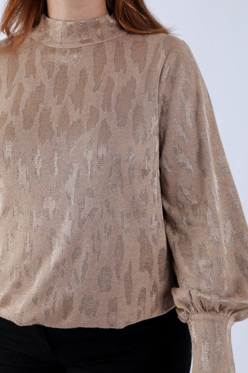 T-shirt met dierenprint en lurex-Paprika-5