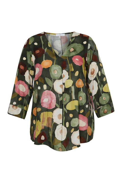 Blouse en viscose imprimé coquelicots-Paprika-8