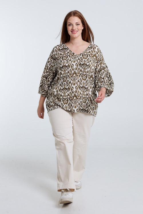 Etnisch bedrukt viscose blouse-Paprika-7