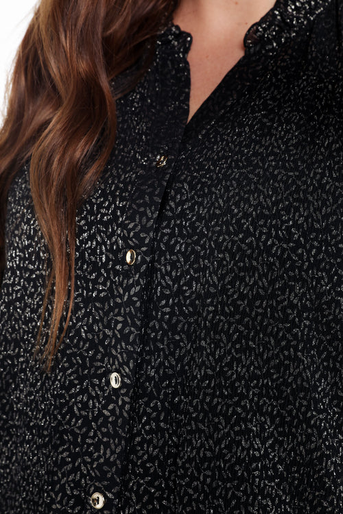 Blouse met stippenprint en folie-Paprika-4