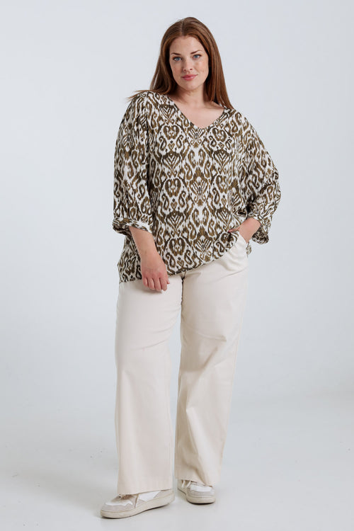 Etnisch bedrukt viscose blouse-Paprika-8