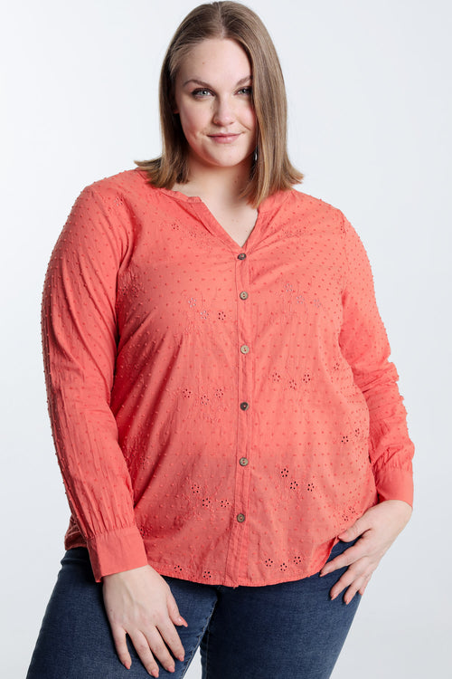  Katoenen blouse met borduursels -Paprika-2