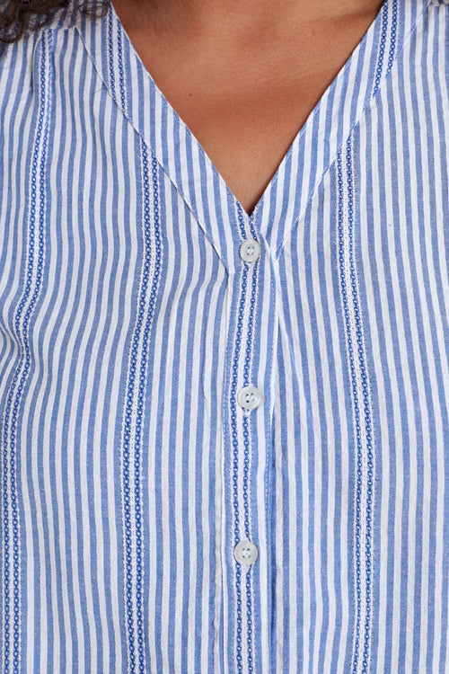 Gestreepte katoenen blouse-Paprika-4