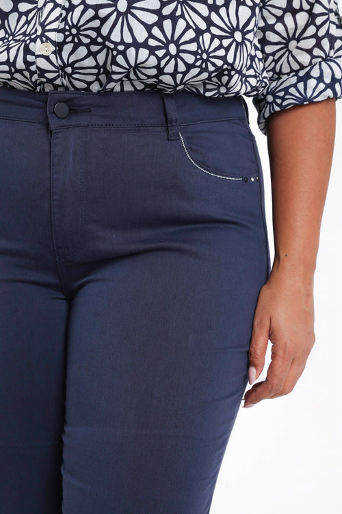 Slim fit broek Louise 7/8-Paprika-2