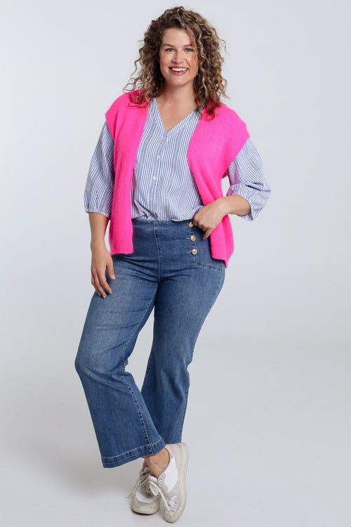 Effen mouwloos vest-Paprika-7