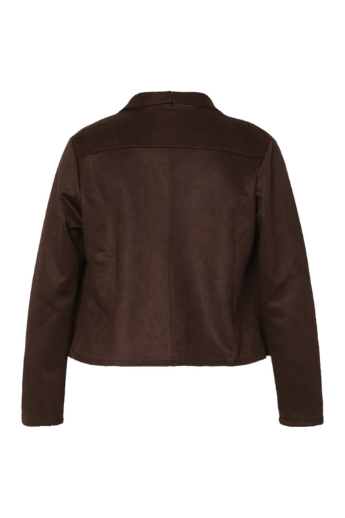 Veste en effet suédine unie-Paprika-9