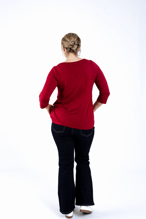 Effen katoenen T-shirt Enjoy-Paprika-1
