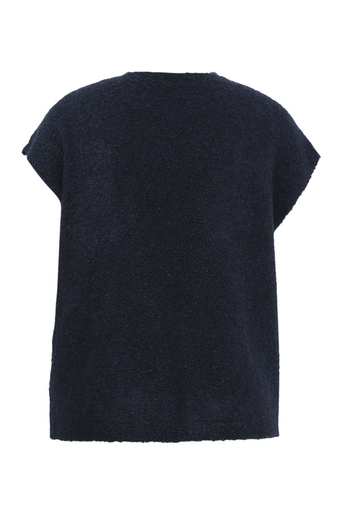 Gilet sans manches maille bouclette uni-Paprika-11