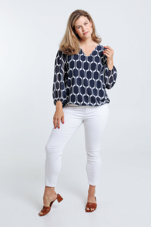 Blouse met grafische print-Paprika-7