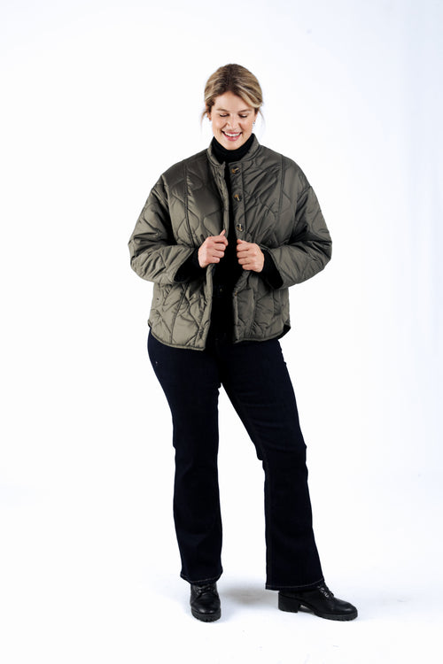 Doudoune courte matelassée unie-Paprika-7