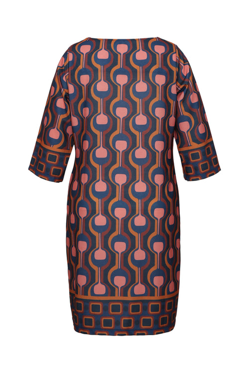 Jurk met grafische print en nauwsluitend model-Paprika-8