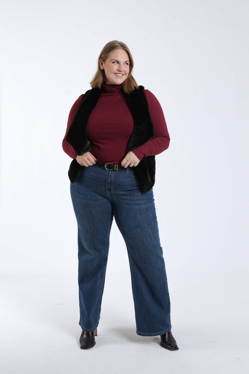 Effen coltrui T-shirt van viscose-Paprika-5