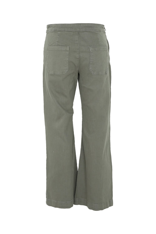 Effen palazzo broek met 6 gouden knopen vooraan-Paprika-9