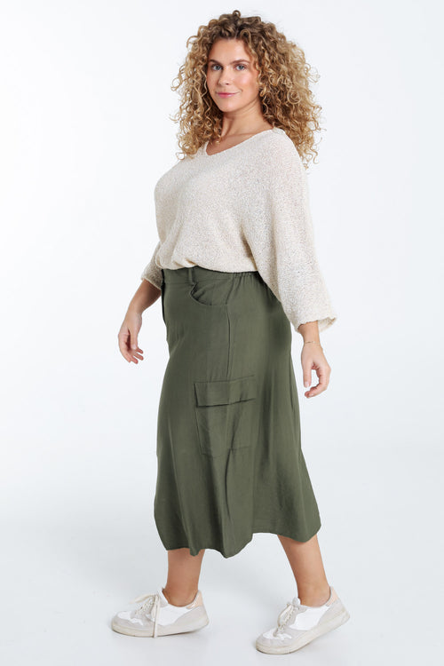 Doosvormige trui in katoen met lurex-Paprika-8