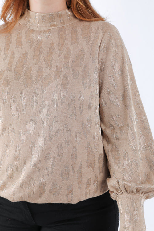 T-shirt met dierenprint en lurex-Paprika-5