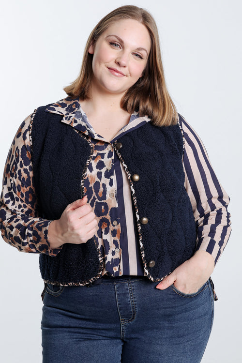  Effen boucle-vest               -Paprika-1