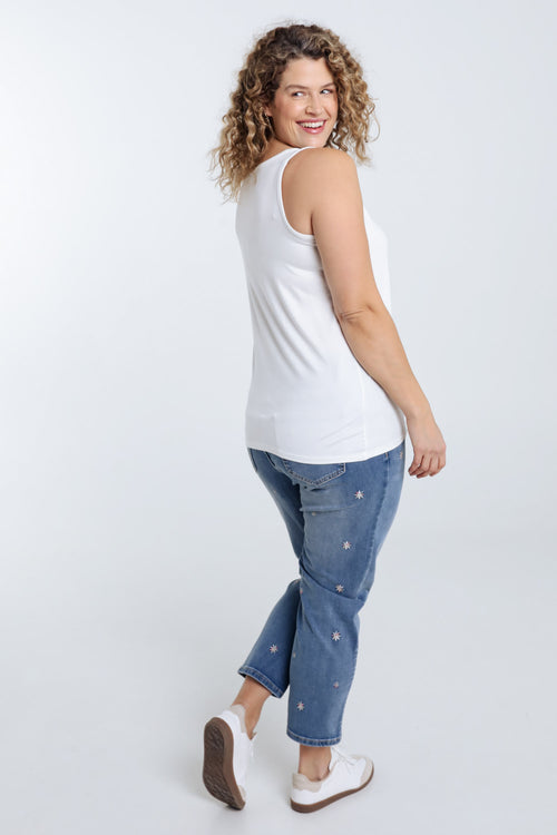 Effen tanktop van viscose-Paprika-2