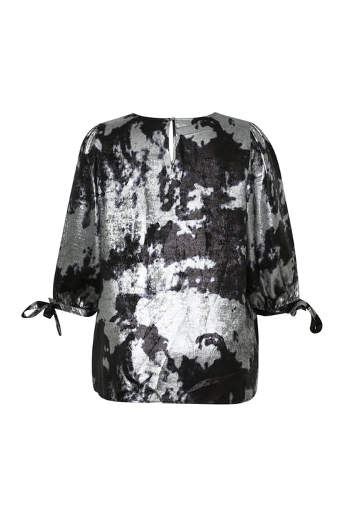 Satinachtige blouse tie-dye effect-Paprika-9