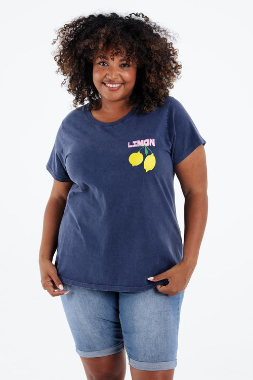 T-shirt van katoen met citroenprint-Paprika-1