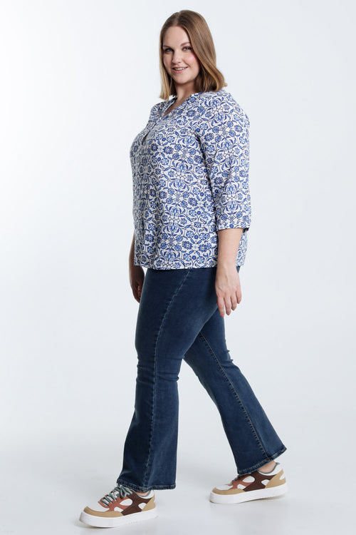  Blouse met tweekleurige print-Paprika-9