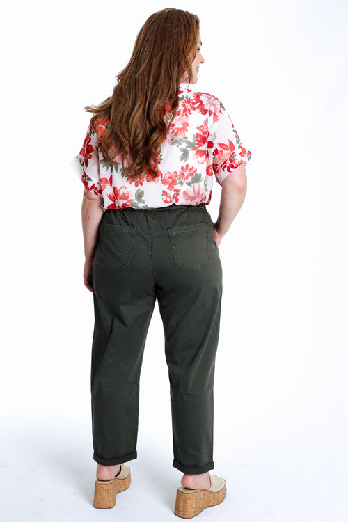 Effen katoenen chino-Paprika-2