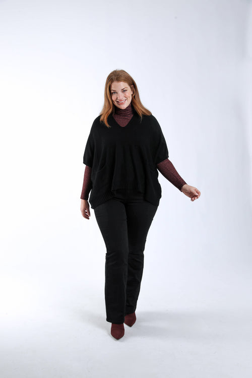 Pull court uni en viscose-Paprika-6