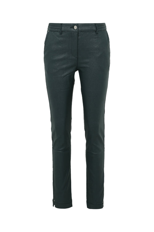Effen slim 7/8-broek in viscose met metallic coating-Paprika-10