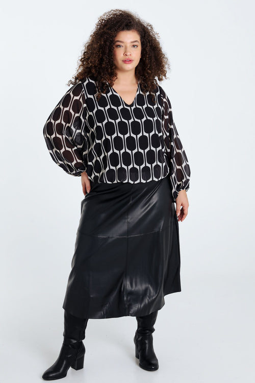 Blouse met grafische print-Paprika-7