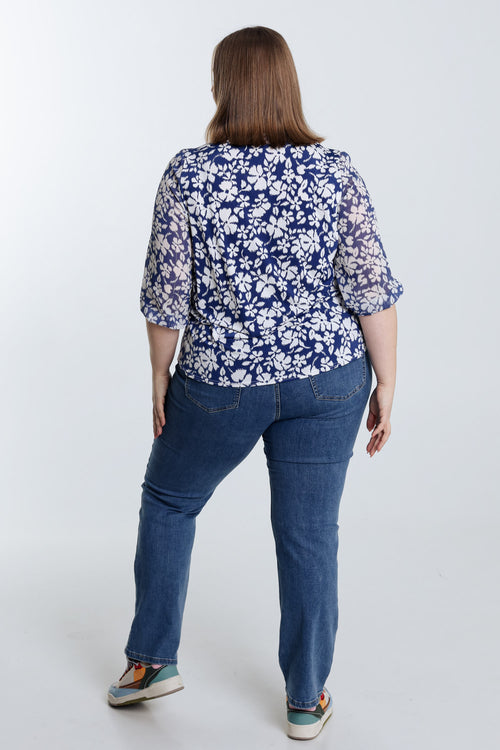 T-shirt met bloemenprint-Paprika-2