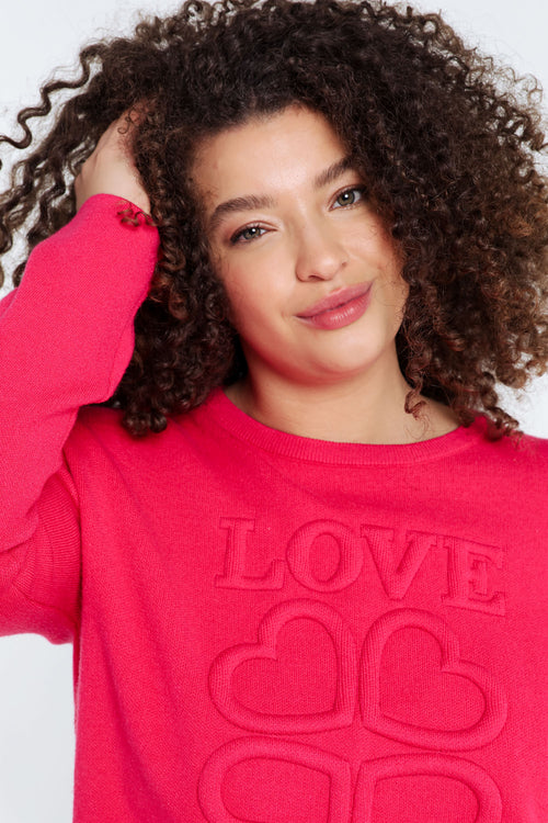 Pull uni lettrage en relief "Love"-Paprika-6