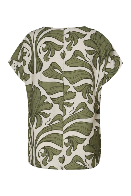 Bicolor blouse met bloemenprint-Paprika-3