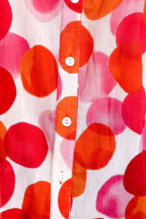 Blouse van katoen met ronde print-Paprika-4