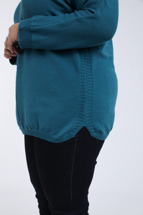 Pull tunique col roulé uni-Paprika-5