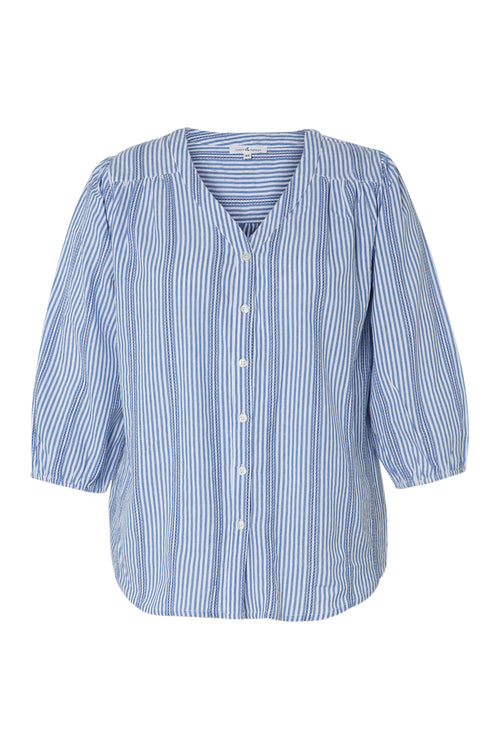 Gestreepte katoenen blouse-Paprika-10