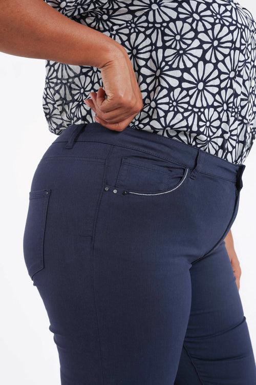 Slim fit broek Louise 7/8-Paprika-5